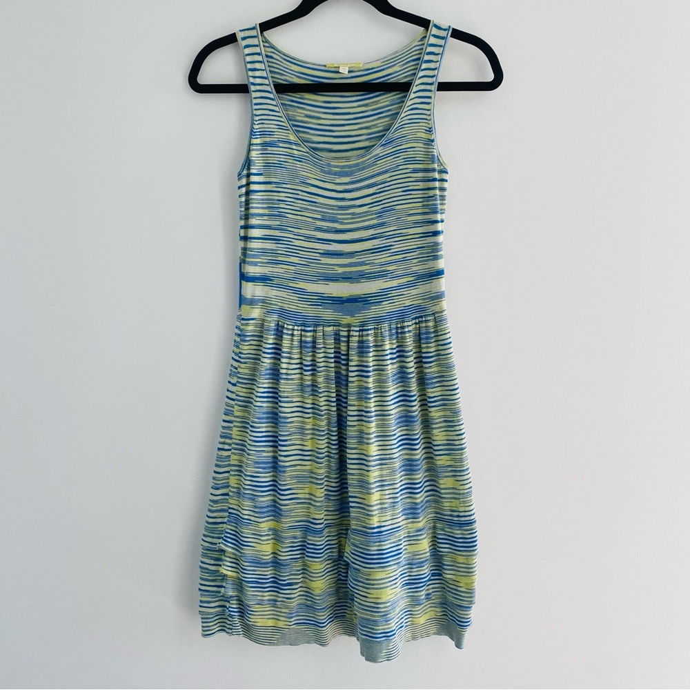 Gianni Bini Silk Blend Dress Midi Tiered Ruffle Hem